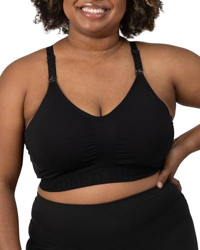 Kindred Bravely Sublime Nursing Sports Bras for Breastfeeding, Soft & Stretchy Maternity Bra (Black, 1X-Busty) | Amazon (US)