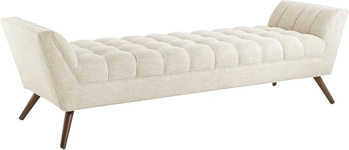 Modway Response Upholstered Fabric Bench, Loveseat, Beige | Amazon (US)