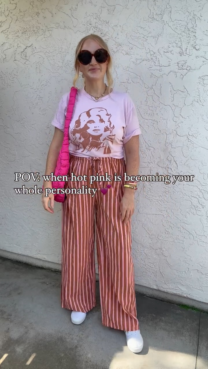 The most fun dopamine dressing outfit today with these y2k pants and dolly tee 💕 also obsessed with the pink puffer tote which is an free people look for less! 

Fit on pants is TTS, wearing L and they fit perfectly on 155 lb, 5’7” frame 💕 

Colorful outfit, colorful style, daily style inspo, y2k outfit, boxer pants, pajama pants, hot pink outfits, fun style, Dolly Parton tee, puffer bag, free people puffer, look for less

#LTKFindsUnder100 #LTKStyleTip #LTKFindsUnder50