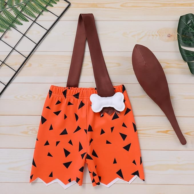 AWIBMK Kids Girls Caveman Costume Cavegirl Tulle Dress with Headpiece Stone Age Outfit Halloween ... | Amazon (US)