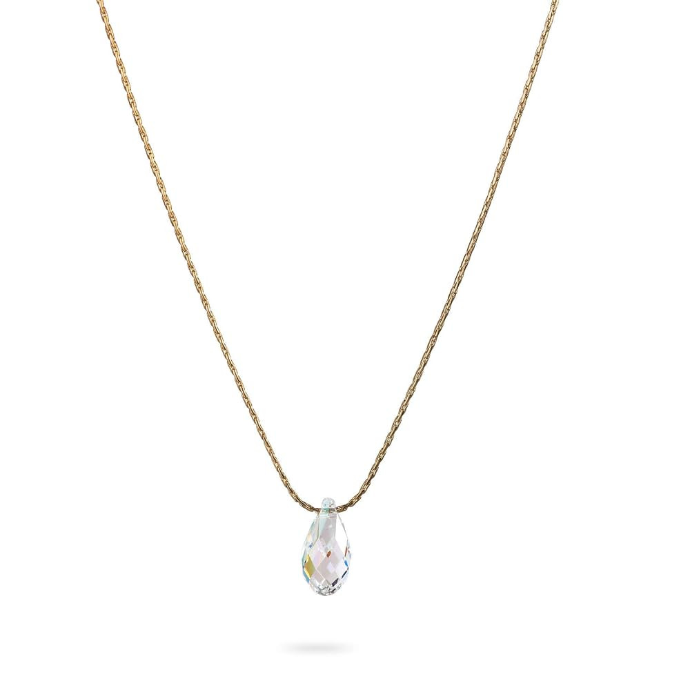 Swarovski Crystal Teardrop 14k Gold Filled Chain Necklace Minimalist Stunning Jewelry 16 inches+e... | Amazon (UK)