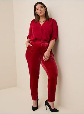 Relaxed Taper Velvet High-Rise Pant | Torrid (US & Canada)