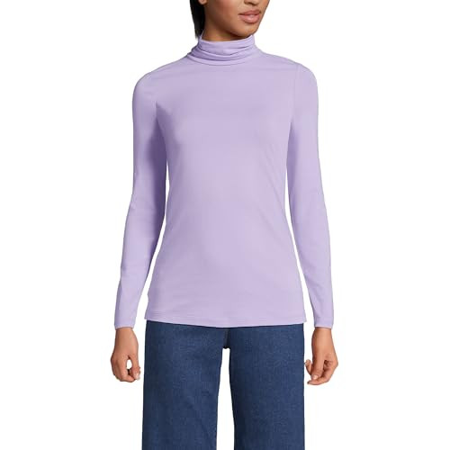 Lands' End Women LWCM Shaped Turtleneck Lavender Cloud Regular Large | Amazon (US)