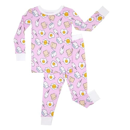 Little Sleepies Two-Piece Pajama Set for Boys & Girls, Soft Viscose from Bamboo Toddler Pajamas for Kids, Family Matching PJs, Pink Breakfast Buddies, 16 | Amazon (US)