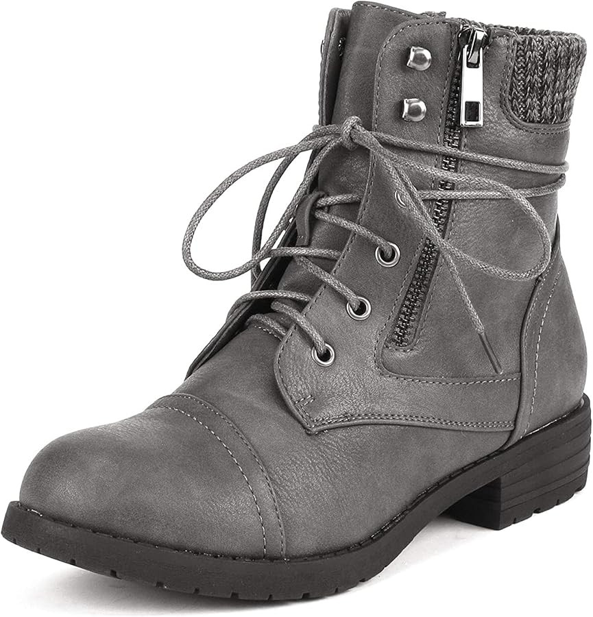 DREAM PAIRS Women's Lace Up Combat boots Ankle Booties | Amazon (US)