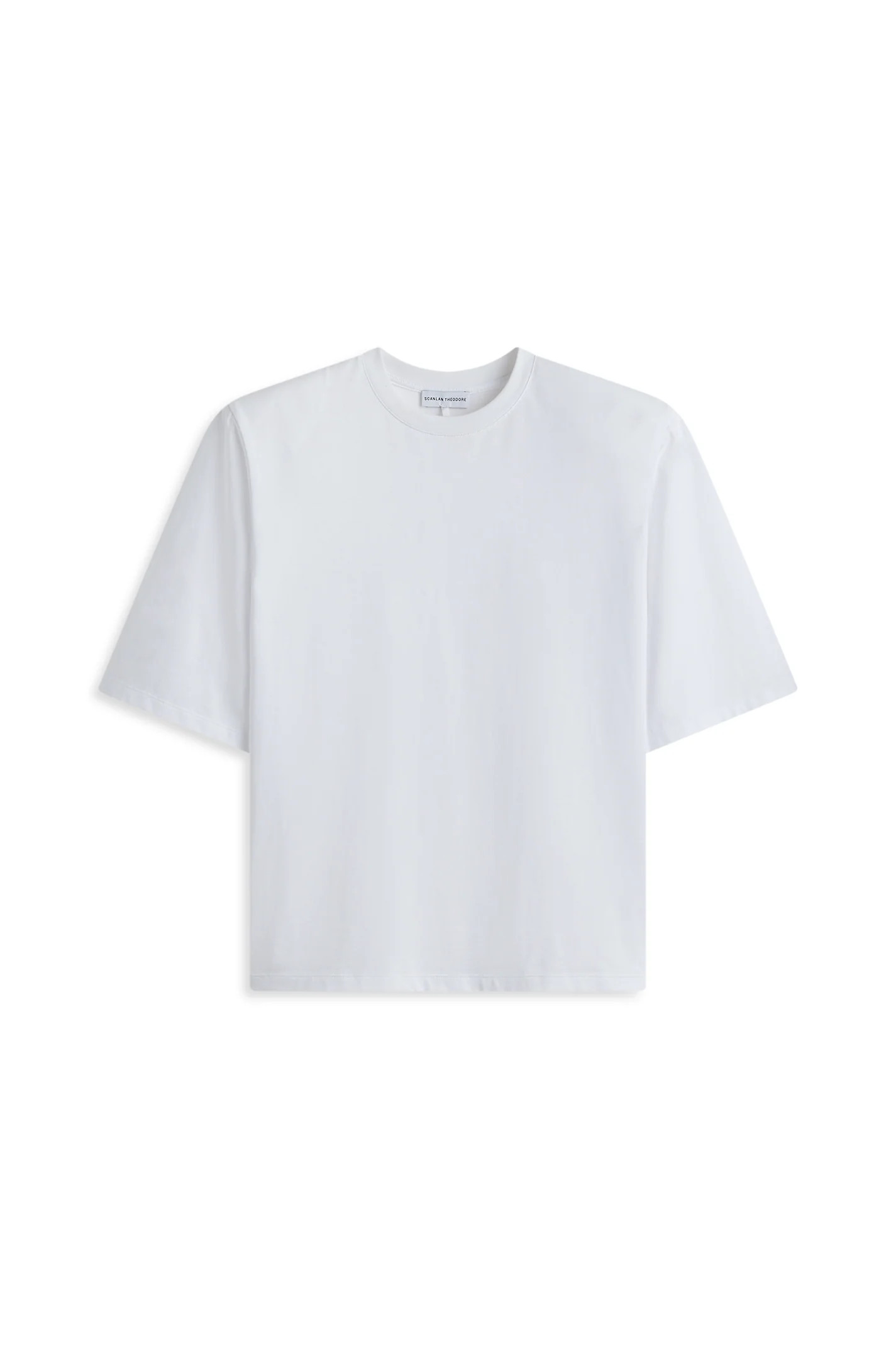 MERCERISED OVERSIZE SHOULDER PAD TEE - WHITE - Scanlan Theodore | Scanlan Theodore AU