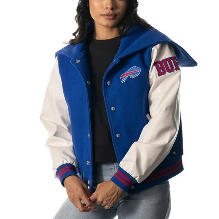 Women s The Wild Collective Royal Buffalo Bills Sailor Full-Snap Hooded Varsity Jacket | Walmart (US)