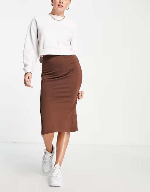 Heartbreak knitted skirt 3 piece in chocolate brown | ASOS (Global)