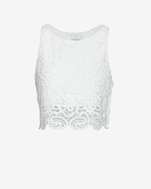 Miguelina Exclusive Lace Crop Top | Intermix
