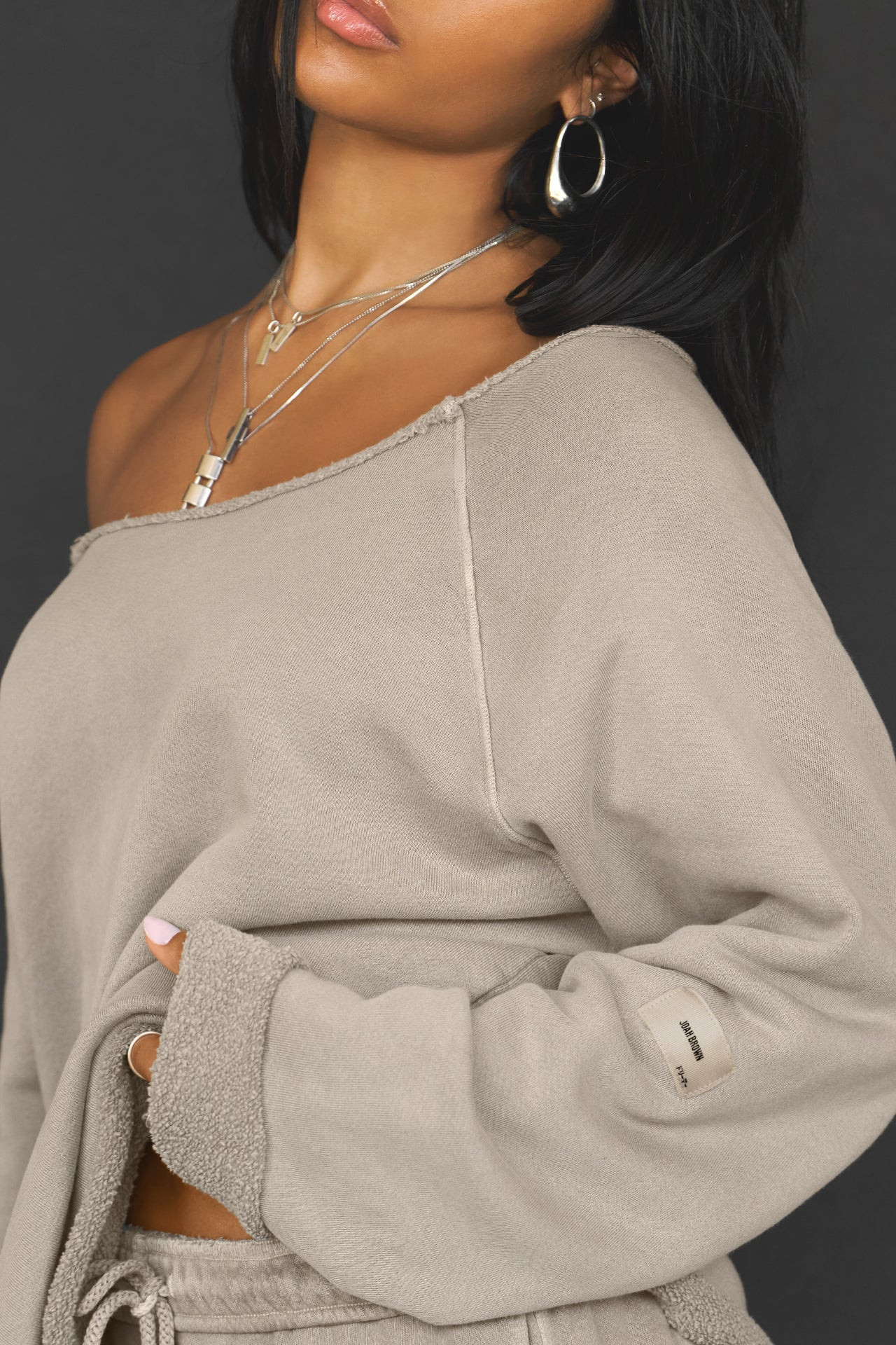 Slouchy Pullover Sweatshirt - Sand French Terry | Joah Brown