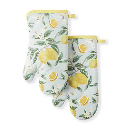Martha Stewart Lemon Whimsy 2-pc. Oven Mitt Set, One Size, Yellow | JCPenney