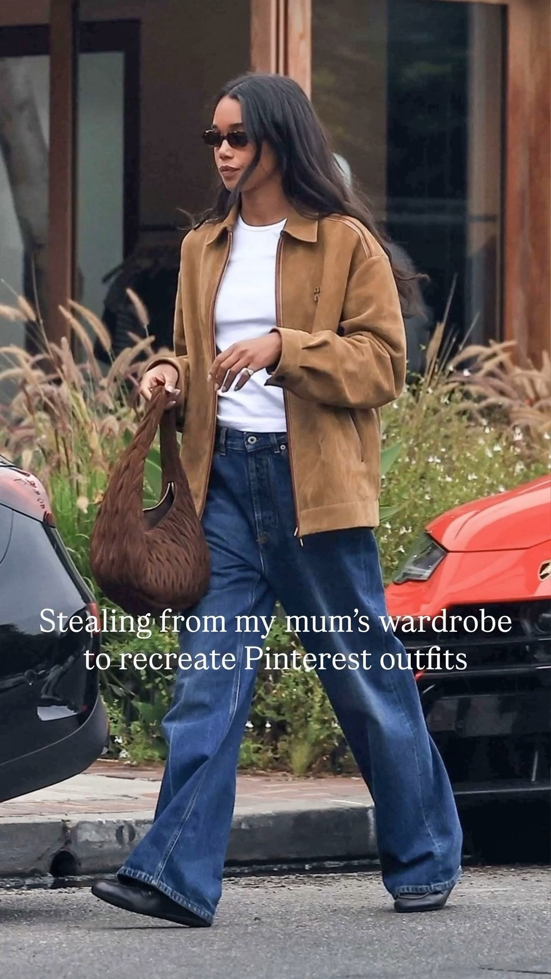 suede jacket / tan suede / wide leg jeans / barrel jeans / white crop tee / chocolate tote / shoulder bag / effortless outfit / casual cool / everyday outfit / transitional dressing / spring outfit / off duty style / neutral tones / brown tones / quiet luxury / minimalist outfit / weekend outfit / GRWM

#LTKspring #LTKeurope #LTKjeans
