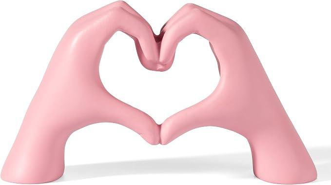 Pink Decor Living Room – Mini Small Heart Hands Sculpture – Shelf Decor Aesthetic – Cute Ho... | Amazon (US)