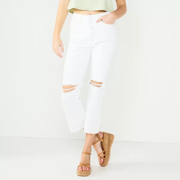 Juniors' SO® High Rise Kick Flare Crop | Kohl's