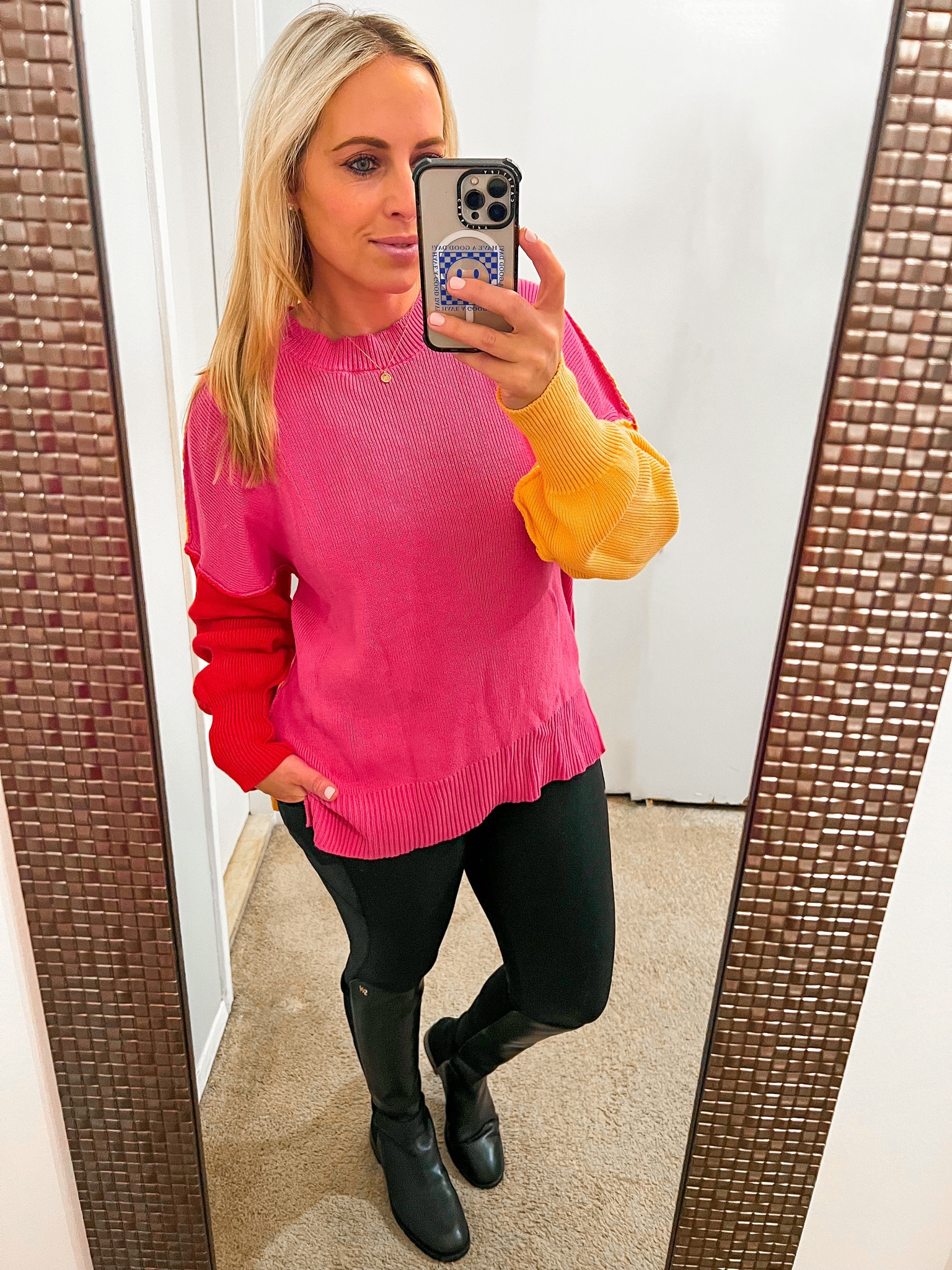 Colorblock sweater 

#LTKSeasonal #LTKunder50 #LTKshoecrush