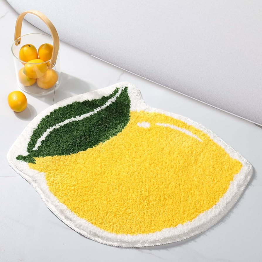FROZZUR Fruit Lemon Bathroom Rugs Absorbent Non Slip Bath Mats for Bathroom, Cute Yellow Fun Bath... | Amazon (US)