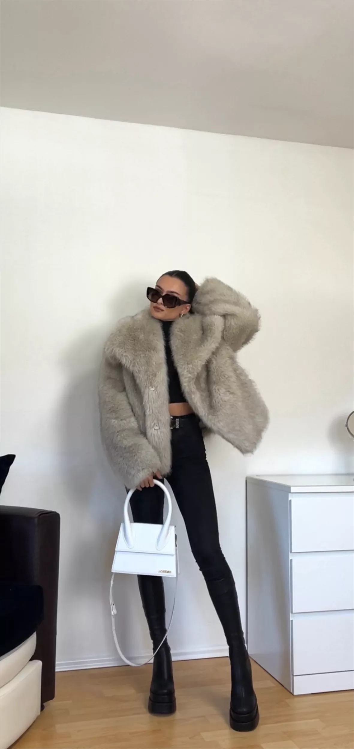 Topshop faux fur coat in cream curated on LTK