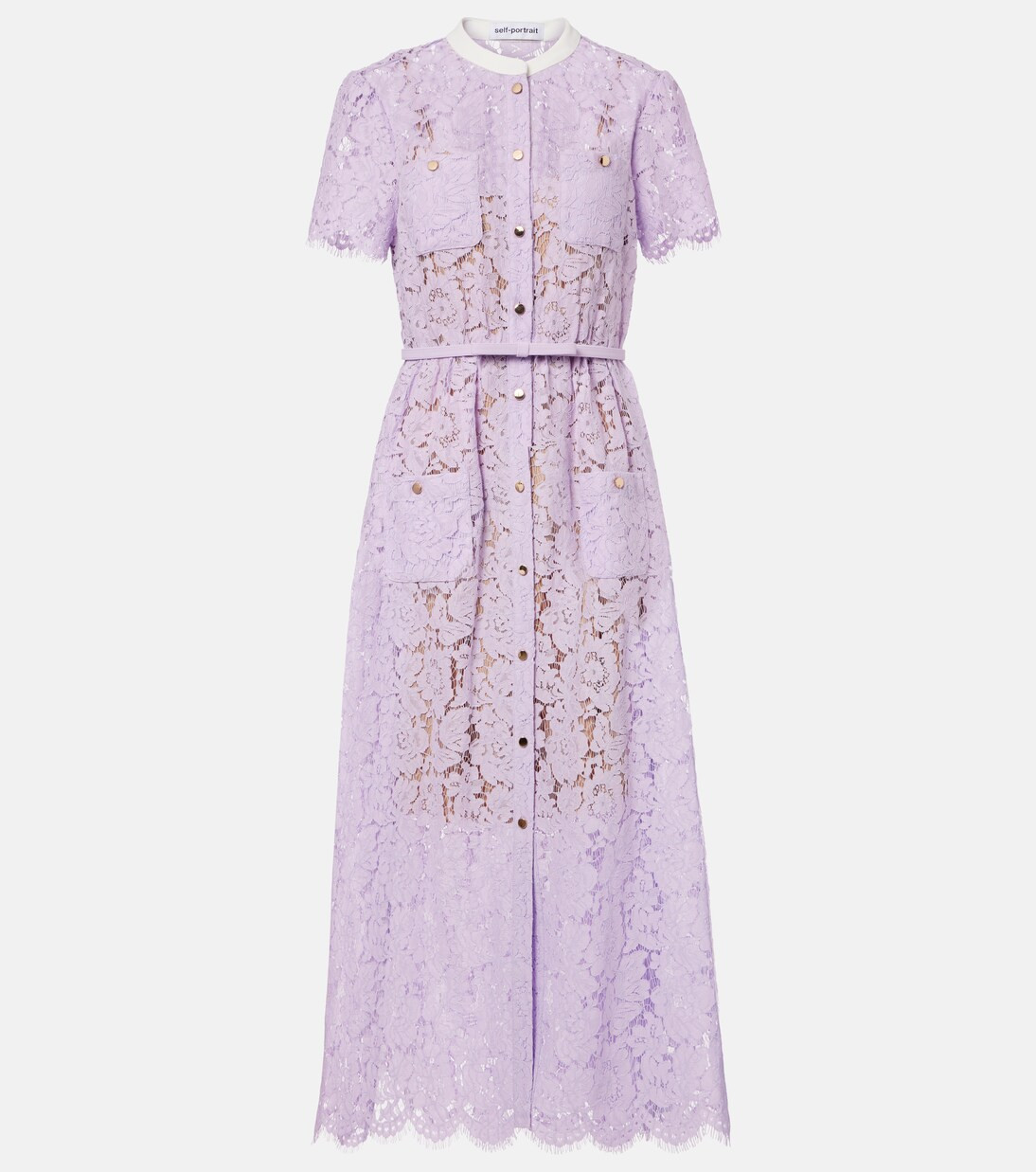 Belted lace midi dress | Mytheresa (INTL)