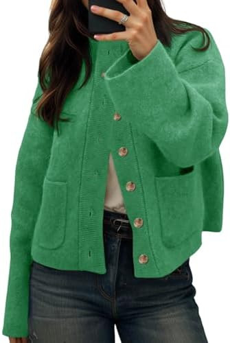 Cicy Bell Womens Chunky Knit Cardigan Sweaters Button Down Mock Neck Open Front Jacket Winter Cas... | Amazon (US)