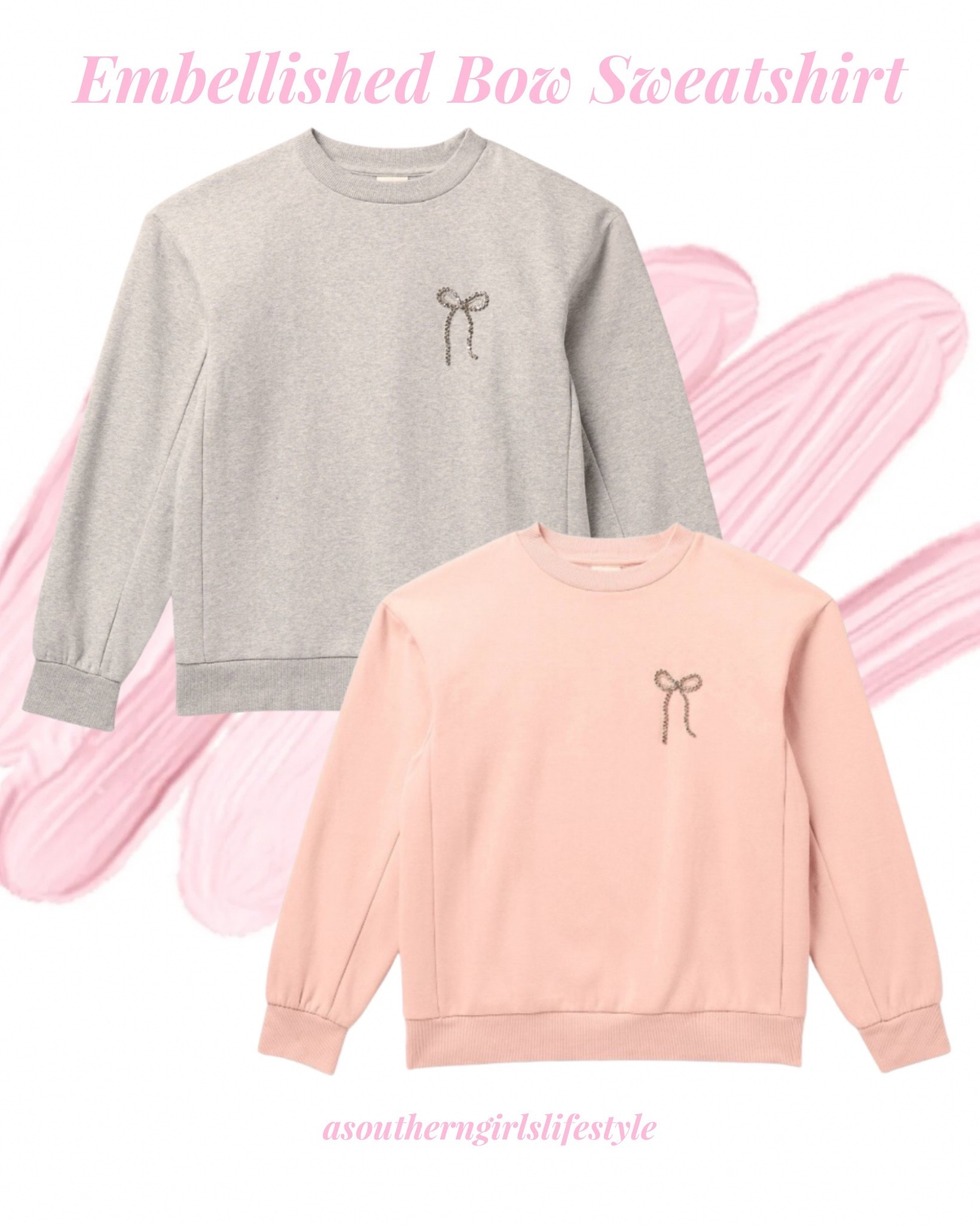Super Cute!! Embellished Bow Sweatshirt in Heathered Gray & Pink

Casual comfy with a touch of glam! 

Casual NYE. Comfy Travel Outfit. Winter Style 

#LTKFindsUnder50 #LTKSeasonal #LTKHoliday