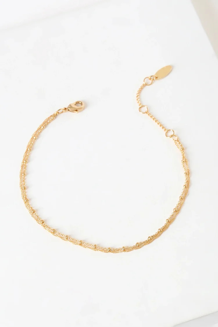 Dearly Dainty 14KT Gold Chain Layered Bracelet | Lulus