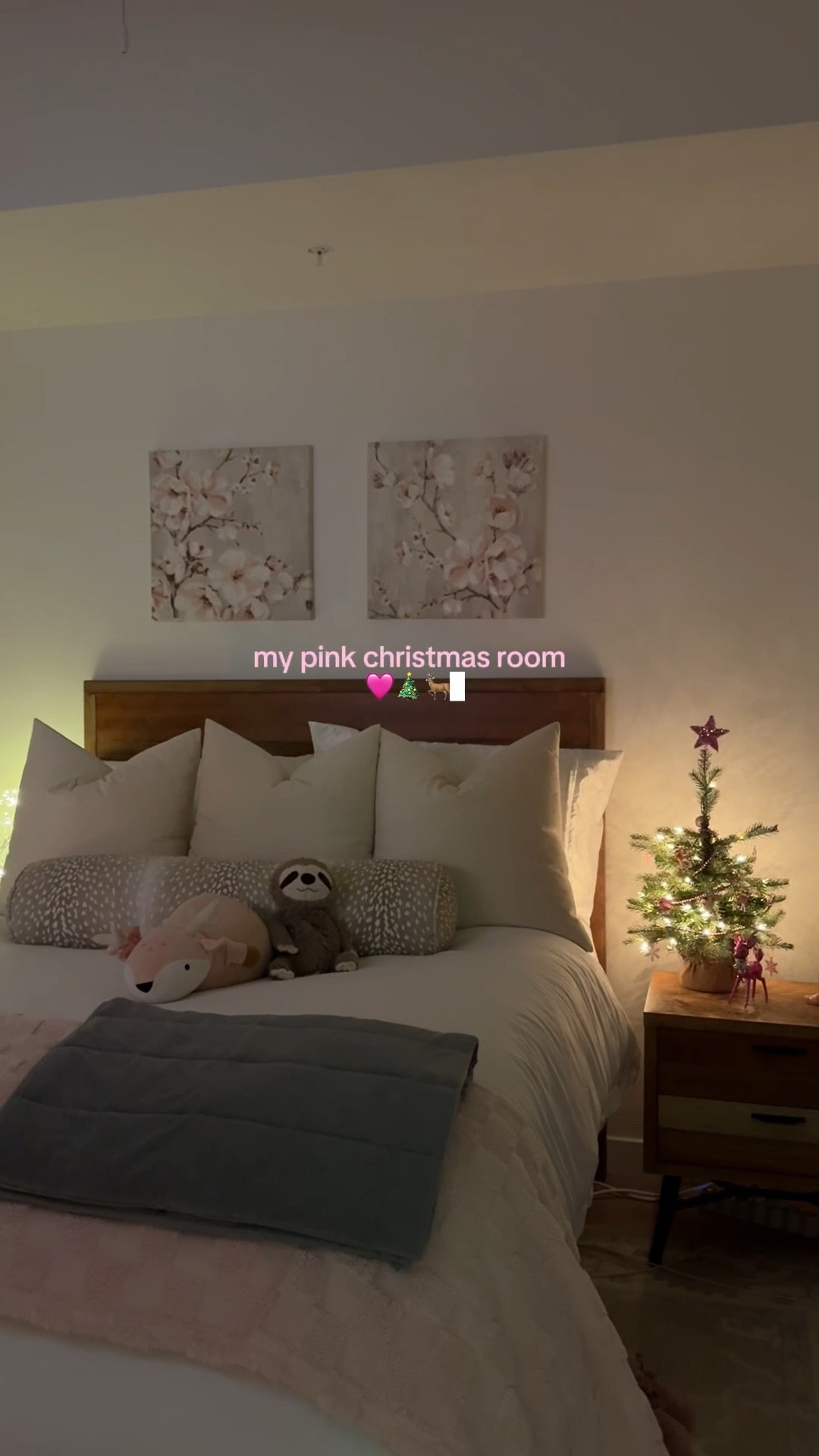 so proud of my cozy little pink christmas room 🩷 who says christmas is only red & green?! obsessed with the little retro pink deer 🦌 

#LTKCyberWeek #LTKHome #LTKHoliday