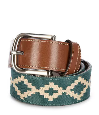 Class Club Boys Geometric Pattern Leather Belt | Dillard's | Dillard's