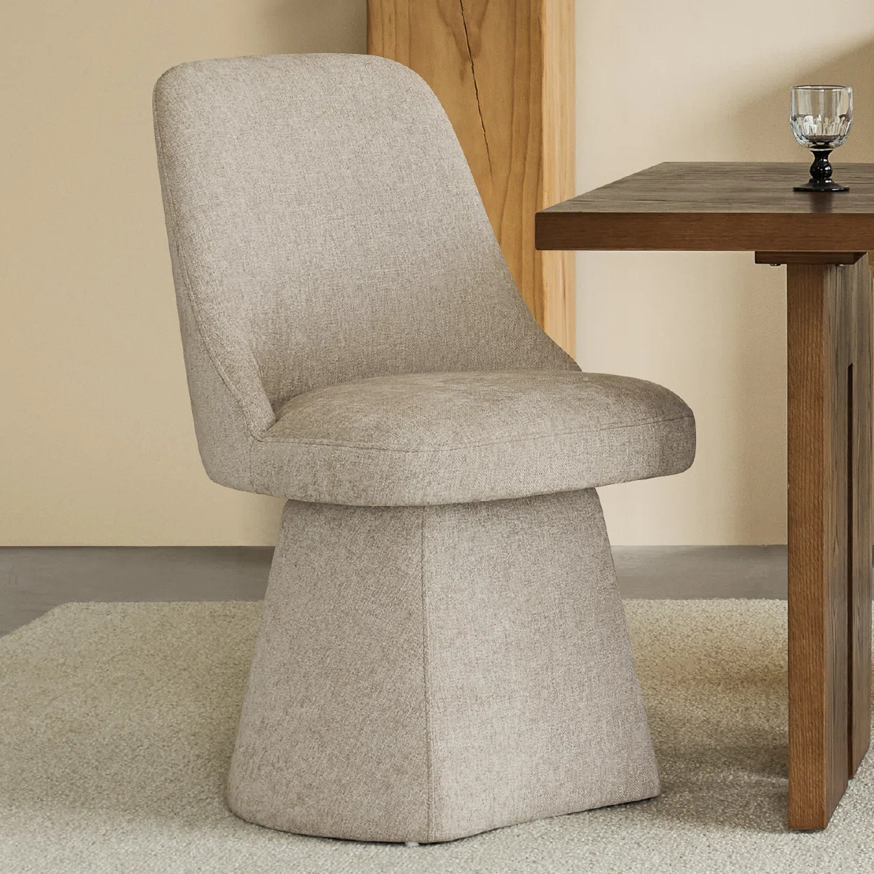 Swivel Fabric Upholstered Dining Chair | Wayfair North America