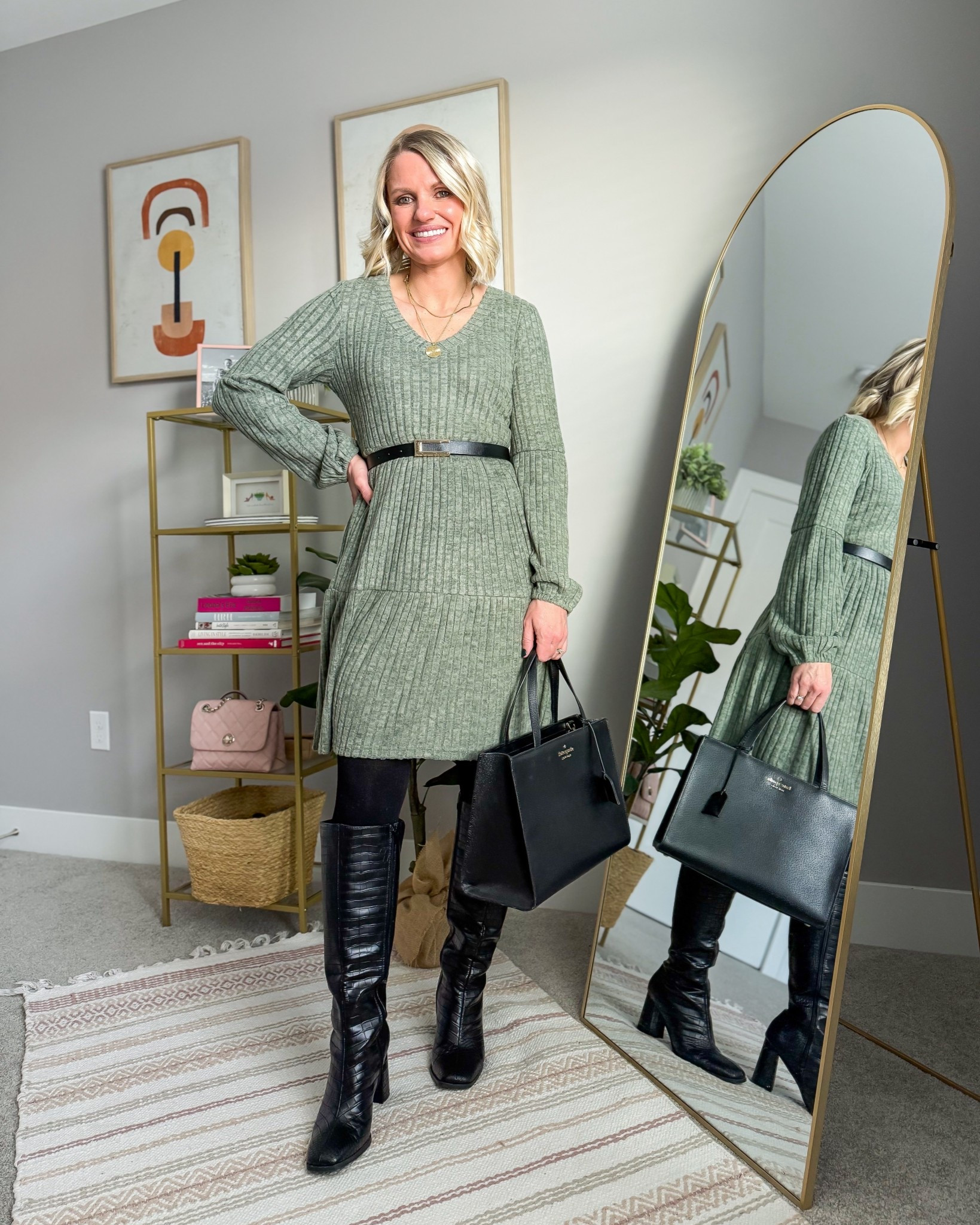 This green Amazon dress makes for the perfect workwear outfit! I styled it with fleece lined tights and tall boots! 


#LTKOver40 #LTKWorkwear #LTKSeasonal