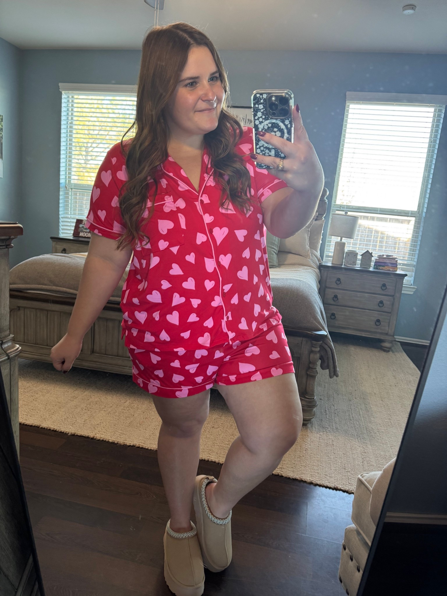 These Walmart heart pjs are perfect for Valentine’s Day or Galentines! I’m wearing an XL (16-18) and I’m normally a size 16. They are SO SOFT! 

#LTKootd #LTKMidsize #LTKPlusSize