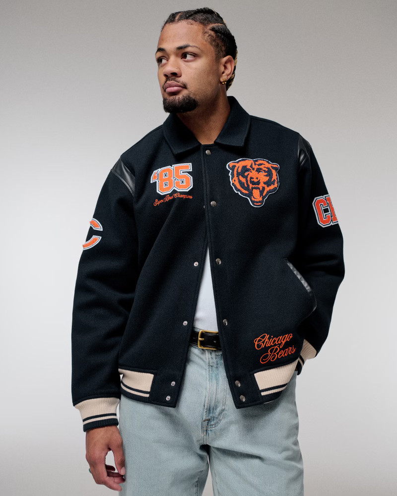 Chicago Bears Varsity Bomber Jacket | Abercrombie & Fitch (US)