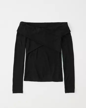 Off-The-Shoulder Cozy Long-Sleeve Top | Abercrombie & Fitch US & UK