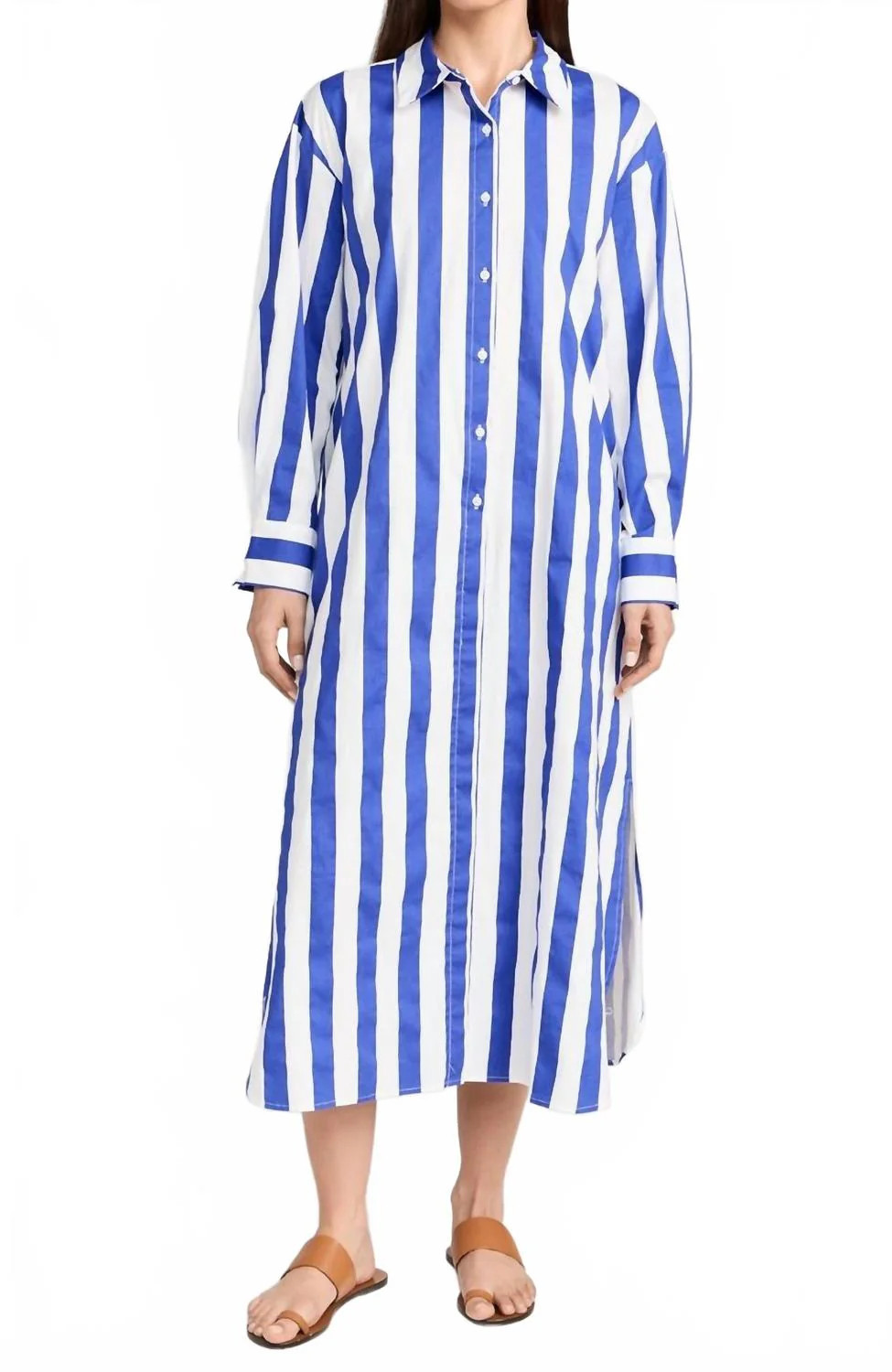 Stripe Maxi Dress In Blue | Shop Simon