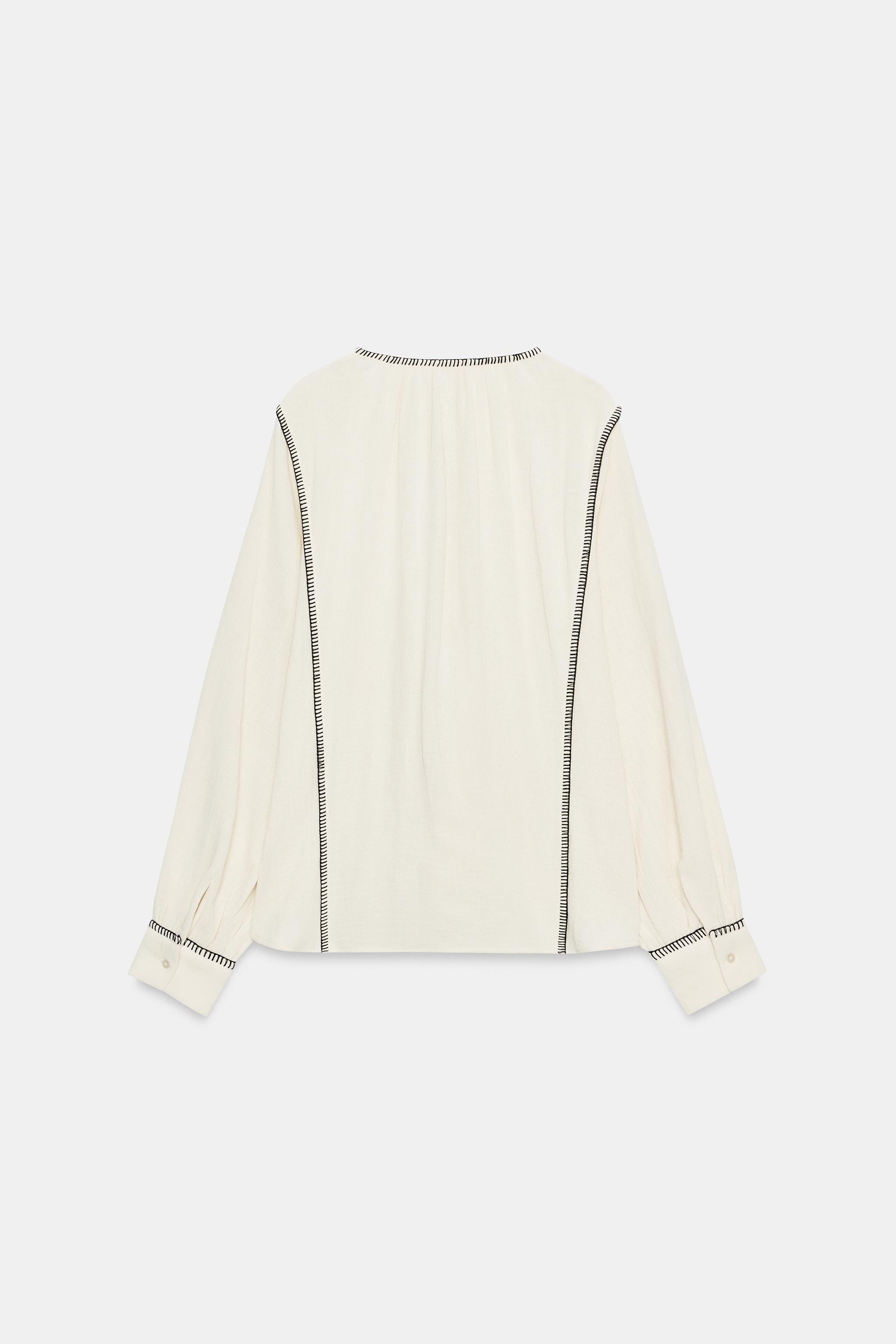 ZW COLLECTION RUSTIC TOPSTITCHED SHIRT | Zara UK