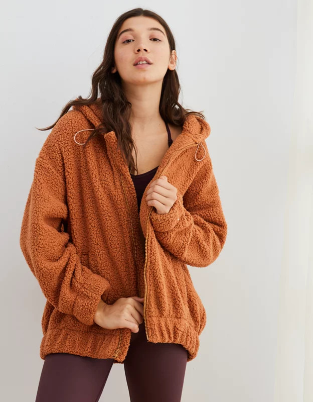 Aerie Cloud Sherpa Oversized Jacket | American Eagle Outfitters (US & CA)