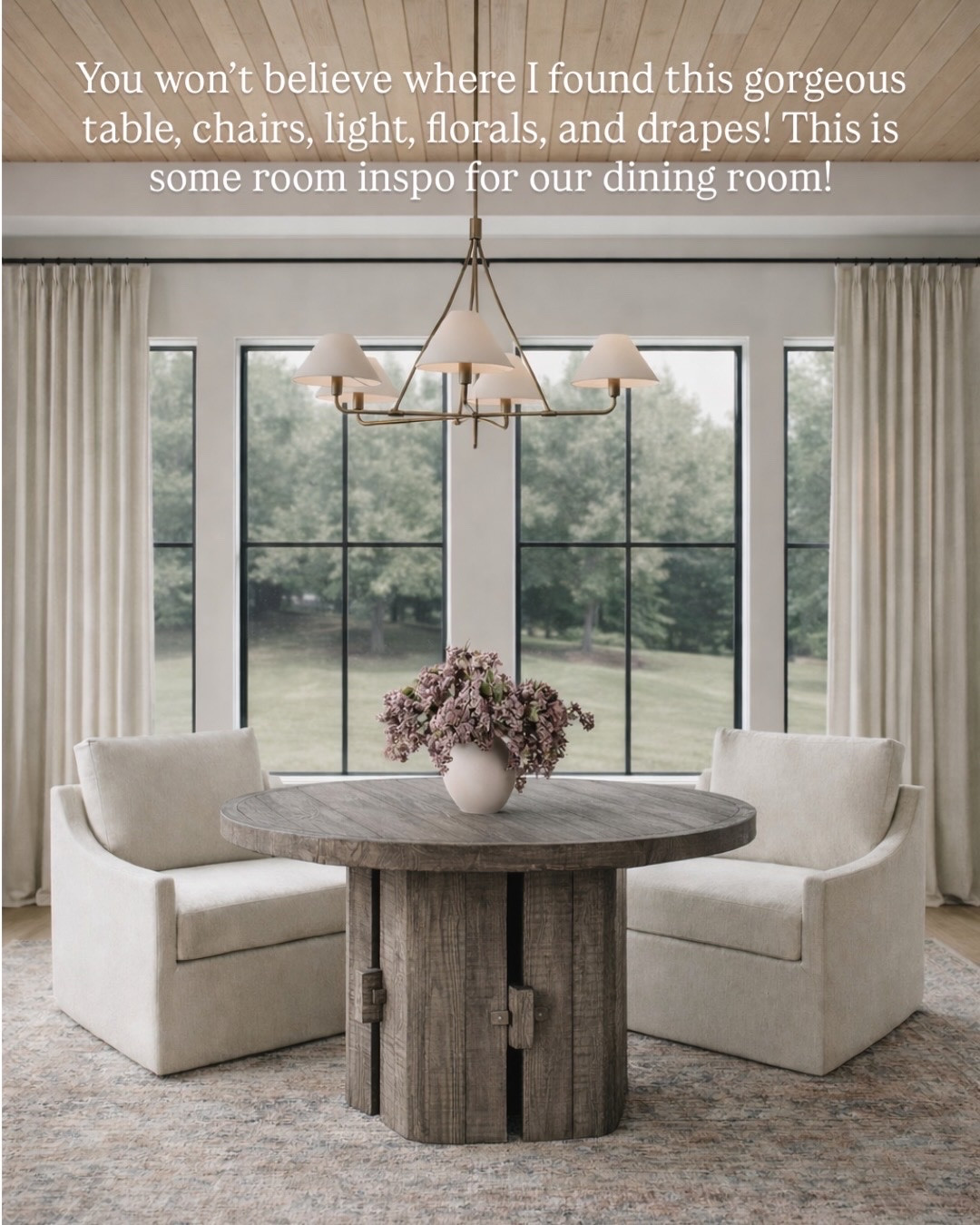 Gorgeous dining room with a beautiful round wood table I found on Amazon!! 

#LTKHome #LTKSaleAlert