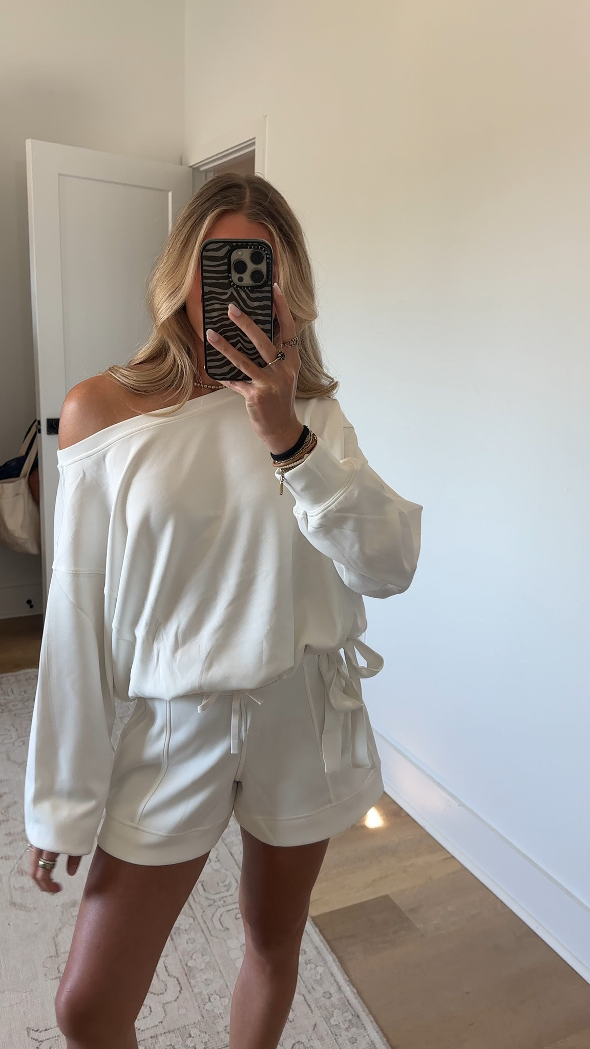 I got this set from TikTokShop! My size is xs. GLOWMODE SoftCalm Modal Own Your Flow Soft Silky-Smooth Breathable Waist Length Adjustable Drawstring Hem One-Shoulder Pullover Sweatshirt Daily Casual Wear

#LTKootd #LTKdayinmylife #LTKSeasonal