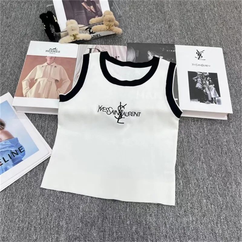 Dupe Ce-line Y-S-L Balmain Tank Top for Women Fashion Clothing SML Black White With Dust Opp Bag | DHGate