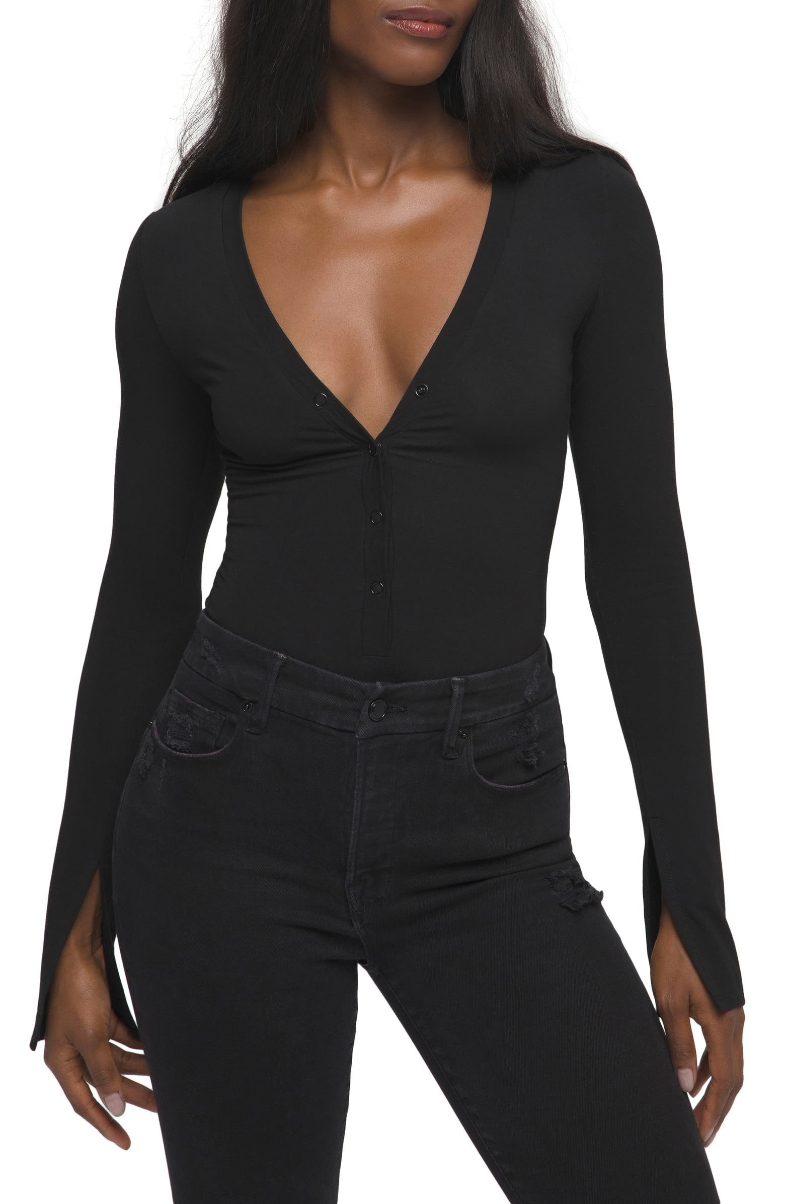 Deep V Henley Bodysuit | Nordstrom