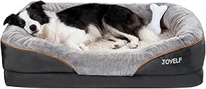 JOYELF Large Memory Foam Dog Bed, Orthopedic Dog Bed & Sofa with Removable Washable Cover and Squ... | Amazon (US)