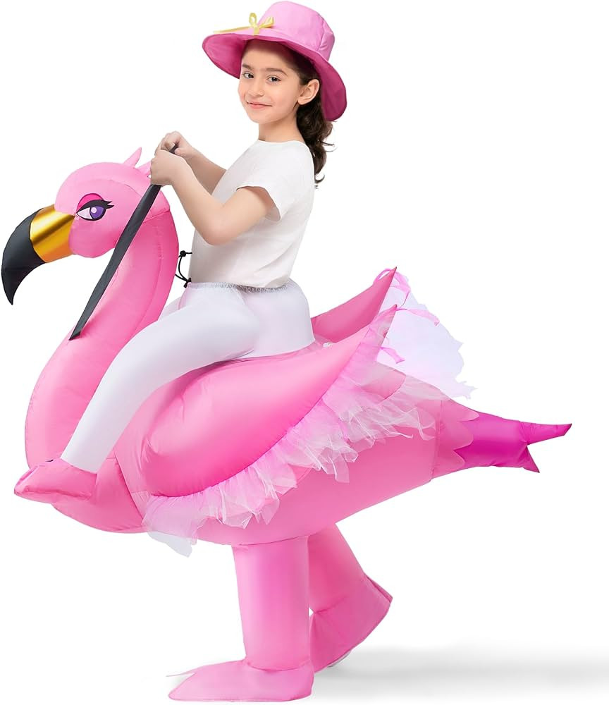 Spooktacular Creations Kids Inflatable Costume, Pink Riding an Elegant Flamingo, Halloween Ride-o... | Amazon (US)