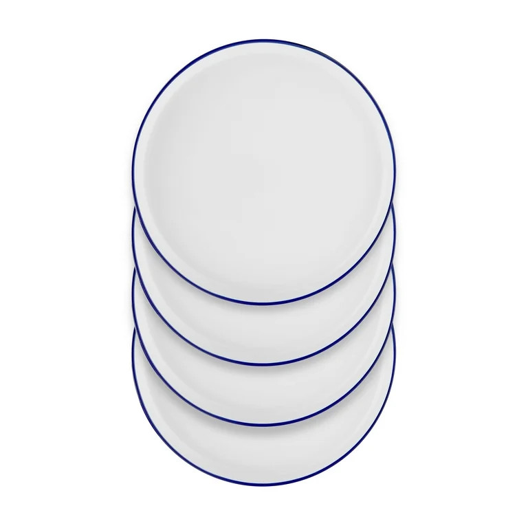 Mainstays Blue Rim Stoneware Dinner Plate - Walmart.com | Walmart (US)