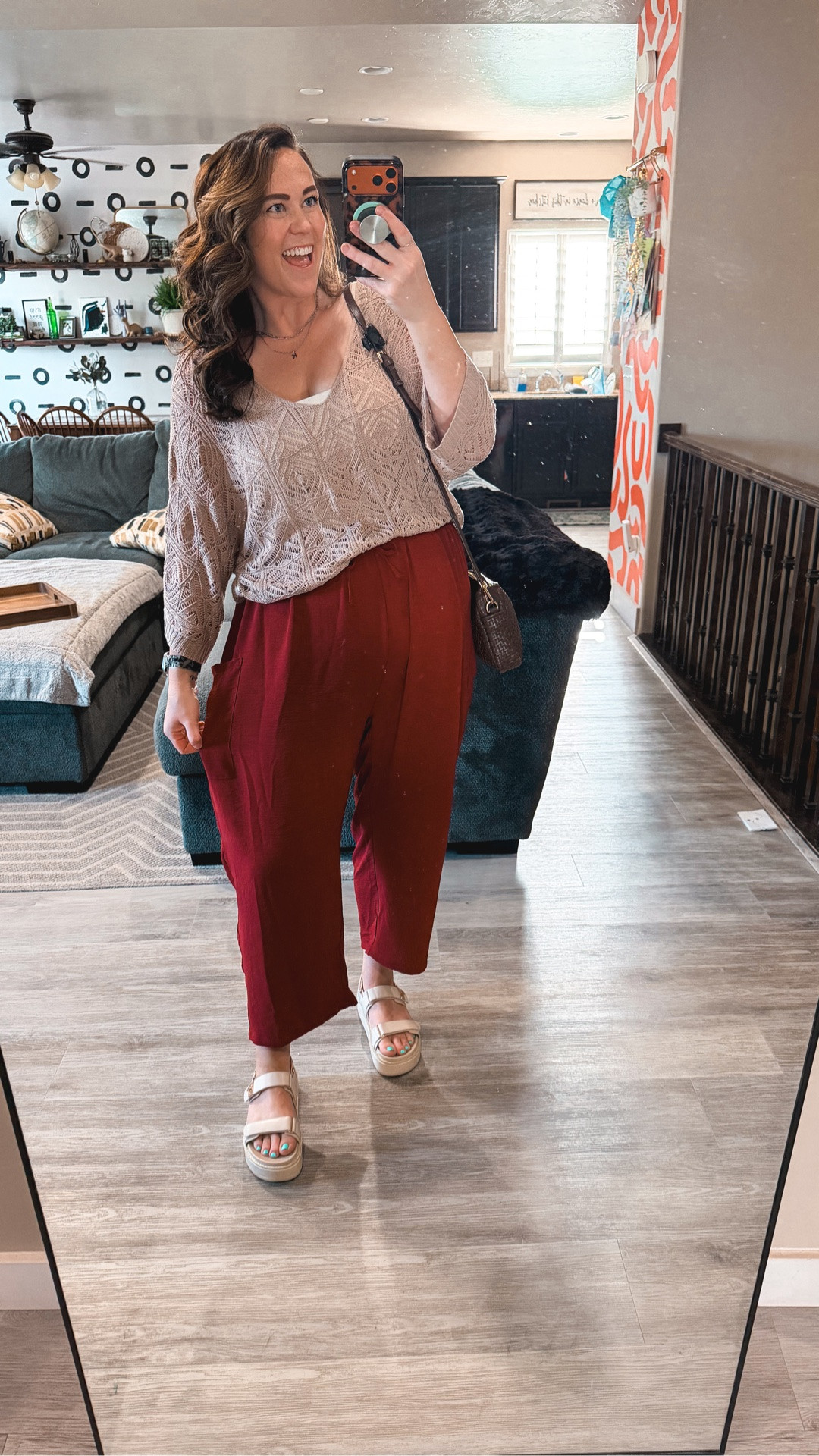Rust pants + crochet top = the fun work outfit your closet has been missing 😂 Comfy enough for a full work day, cute enough to actually want to get dressed.

Everything is in XL 🥰

Size 14/16 | L/XL | 5’9

rust wide leg pants midsize, crochet top outfit size 14, summer work outfit size 14/16, midsize outfit ideas, corporate but comfy summer, working mom style, wide leg pants size 14, platform sandals summer midsize, size 14 summer outfit, amazon fashion midsize

#LTKWorkwear #LTKTall #LTKMidsize