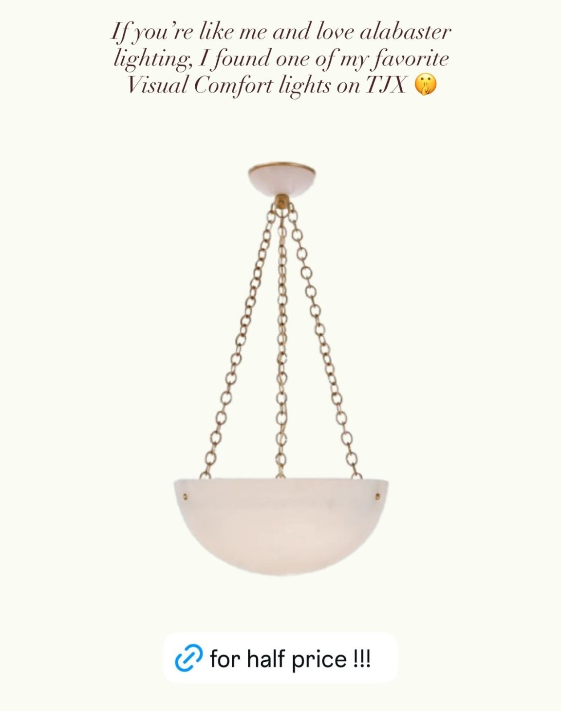 Visual Comfort lighting at TJ Maxx for HALF PRICE! 

Always a fan of alabaster to add a soft elegance to any room  

#LTKHome