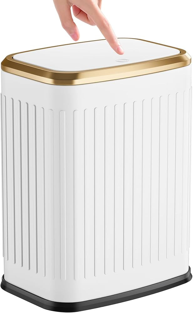 TIPGO Bathroom Trash Can with Lid, 2.1 Gallon / 8 Liter Small Garbage Can, Press Top Bin, Stainle... | Amazon (US)