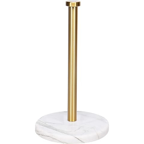 Gold Paper Towel Holder Countertop, Standing Paper Towel Roll Holder for Kitchen Bathroom, with W... | Amazon (US)