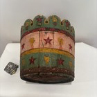 FOLK ART Wooden Bucket Hand Painted Hearts Stars Carnival? | eBay | eBay US