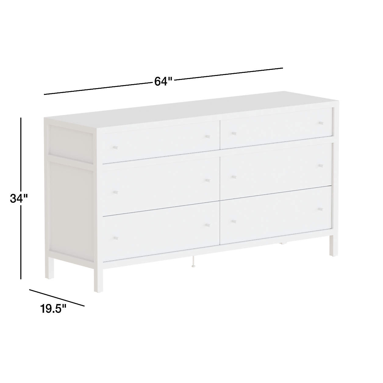Keane 64" Solid Driftwood 6-Drawer Dresser + Reviews | Crate & Barrel | Crate & Barrel