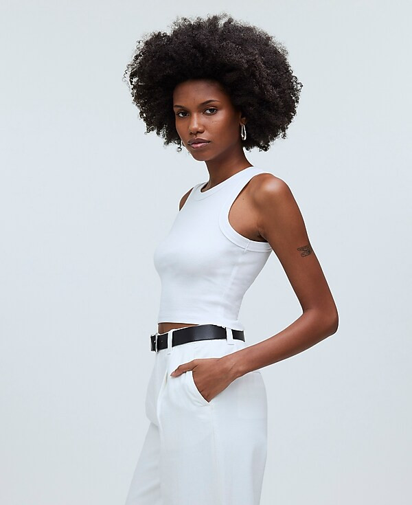 Supima&reg; Rib Crop Tank | Madewell | Madewell