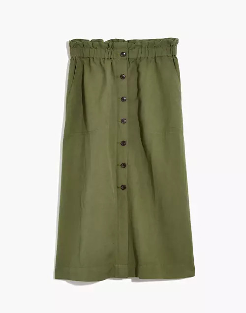Plus Paperbag Button-Front Midi Skirt | Madewell